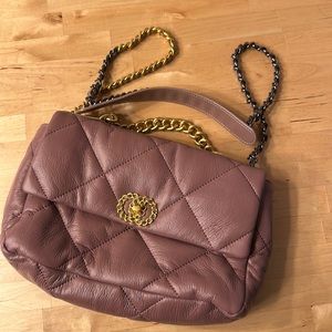Chanel style soft leather crossbody bag